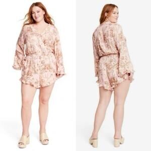 Agua Bendita X Target Romantic Floral Print Flare Sleeve Romper